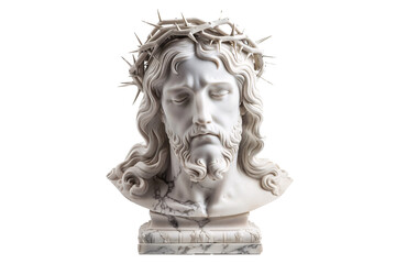 a statue of a man with a crown of thorns on his head