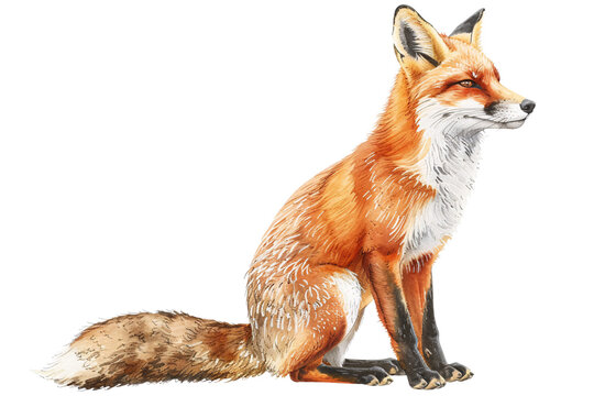 a fox sitting looking up