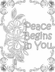 Printable floral coloring page for kids and adults with motivational quote for self love and self care. it helps to succeed and struggle against life to enjoy the tough journey

