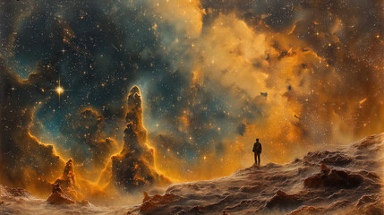 Fototapeta premium The Eagle Nebula, Goa, Mystic Arts, Laguna Beach,