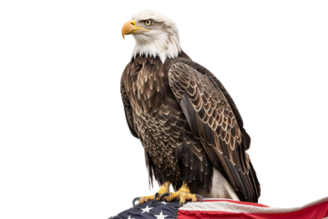 a bald eagle on a flag