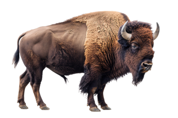 a bison with a white background