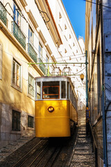 Fototapeta premium Lisbon’s Bica funicular in the city centre.