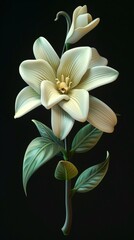 Fototapeta premium Stunning Vanilla Flower Bloom in Vivid Detail for Botanical and Culinary Themes