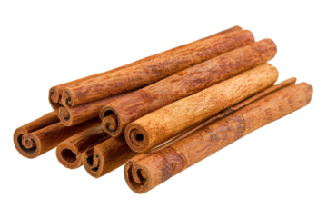 a group of cinnamon sticks