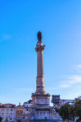 Fototapeta premium Statue of Dom Pedro IV at Rossio Square