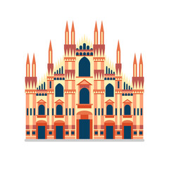 Obraz premium Travel Italy Icon with Milan Cathedral