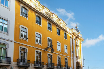 Old Town Lisbon. Street view of typical houses in Lisbon.