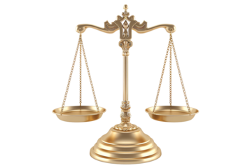 a gold scale with two scales