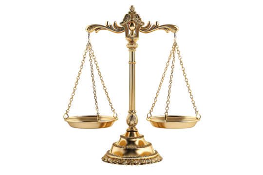 a gold scale with a white background