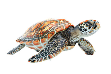 a sea turtle with a white background