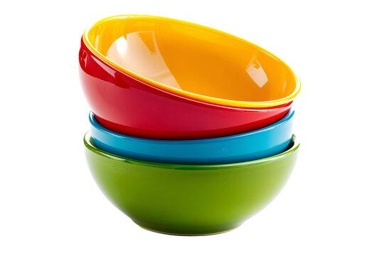 a stack of colorful bowls