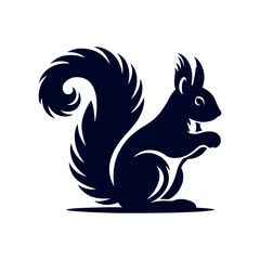 Obraz premium vector squirrel black silhouette icon design illustration template