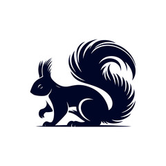 vector squirrel black silhouette icon design illustration template