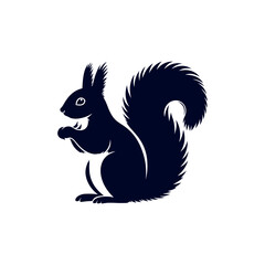 vector squirrel black silhouette icon design illustration template