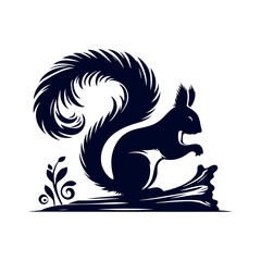 vector squirrel black silhouette icon design illustration template
