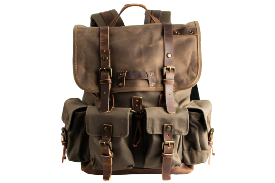 a backpack with many pockets