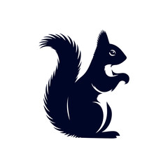 vector squirrel black silhouette icon design illustration template