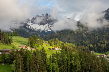 Landscape in Villnoess Valley in South Tyrol