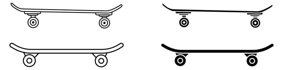 Skateboard icon vector set. Sport illustration sign collection. Board symbol or logo. © Denys