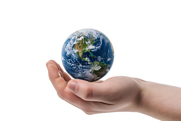 a hand holding a planet earth