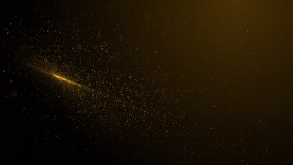 Obraz premium Gold particles golden dust bokeh event awards trailer titles cinematic concert openers luxury celebration background