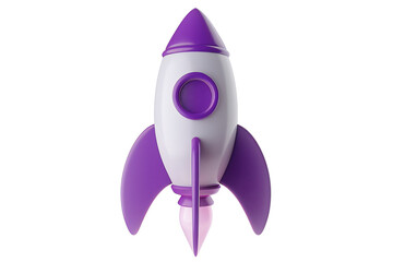 a purple and white toy rocket