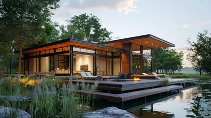 Eco-friendly architecture blends seamlessly with nature, minimizing environmental impact while maximizing efficiency.