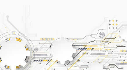 Obraz premium Abstract technology background. Cogwheels ART theme. Hand drawn Vector illustration