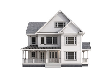a white house with a porch