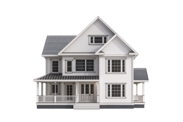 a white house with a porch