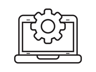 laptop Configuration outline Vector icon, laptop glyph icon, System Configuration Isolated Vector