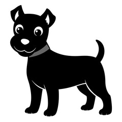 black and white dog,silhouette,vector