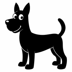 black and white dog,silhouette,vector