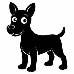 black and white dog,silhouette,vector