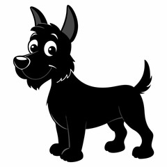 black and white dog,silhouette,vector