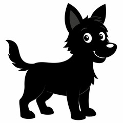 black and white dog,silhouette,vector