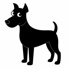 black and white dog,silhouette,vector
