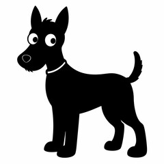 black and white dog,silhouette,vector