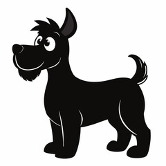 black and white dog,silhouette,vector