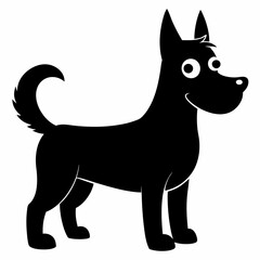 black and white dog,silhouette,vector