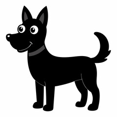 black and white dog,silhouette,vector