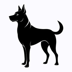 black and white dog,silhouette,vector