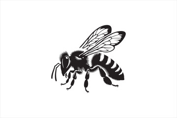 A honey bee silhouette Vector illustration