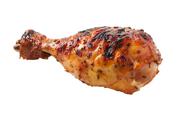 a close up of a chicken leg