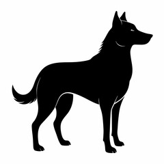 black and white dog,silhouette,vector