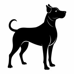 black and white dog,silhouette,vector