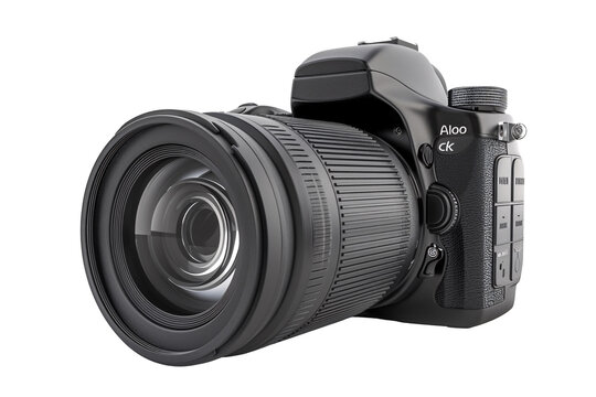 a black camera with a large lens