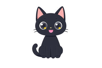 a cartoon of a black cat