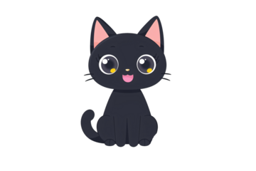 a cartoon of a black cat